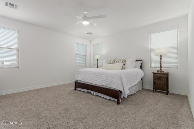 23042 E Excelsior Ave, Queen Creek, AZ 85142 - bedroom with light colored carpet and ceiling fan