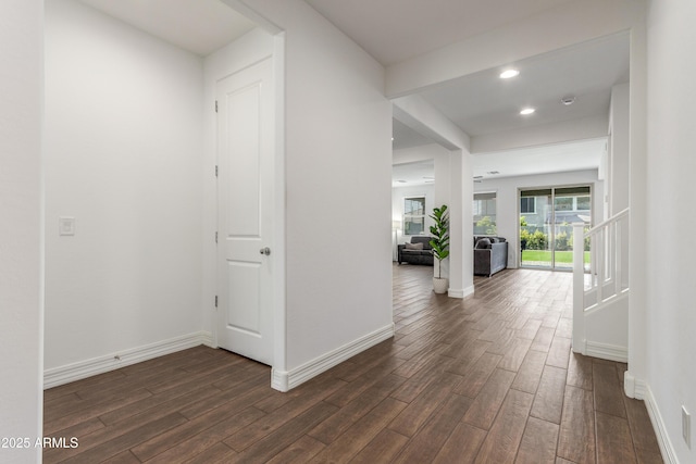 23042 E Excelsior Ave, Queen Creek, AZ 85142 - hallway featuring dark wood-type flooring and recessed lighting