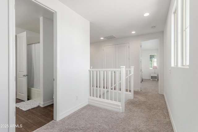 23042 E Excelsior Ave, Queen Creek, AZ 85142 - hallway featuring recessed lighting, an upstairs landing, and carpet flooring