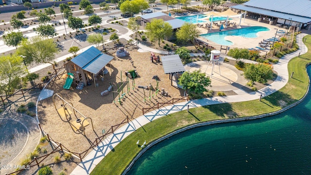 23042 E Excelsior Ave, Queen Creek, AZ 85142 - aerial overview of property's location with a pool area