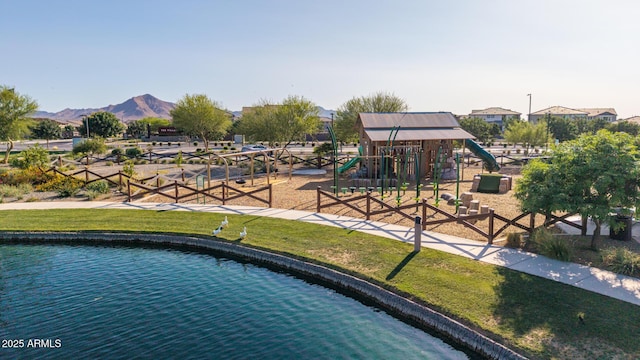 23042 E Excelsior Ave, Queen Creek, AZ 85142 - view of swimming pool with a mountain view