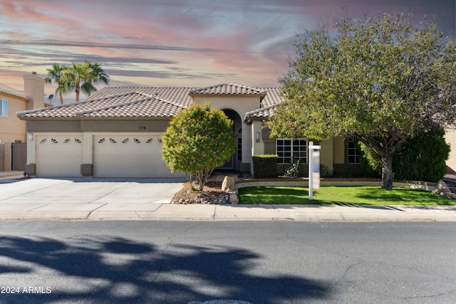 view of front facade with a garage