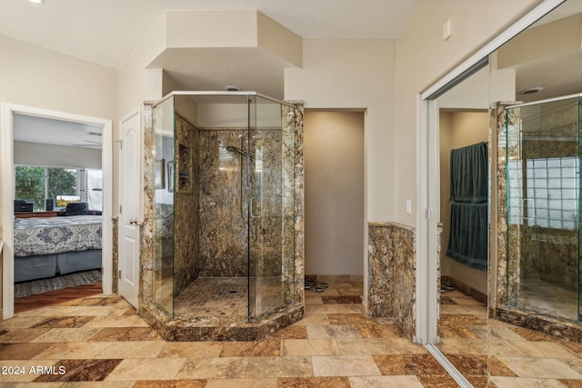 bathroom featuring walk in shower