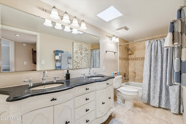 14401 N Coral Gables Dr, Phoenix, AZ 85023 - bathroom featuring a sink, tile patterned flooring, toilet, and shower / tub combo