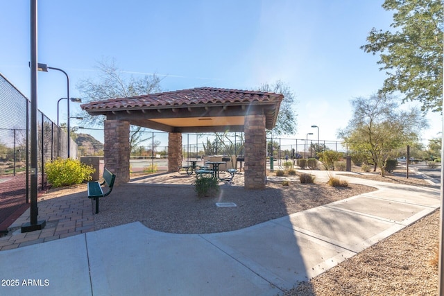 view of community with a gazebo