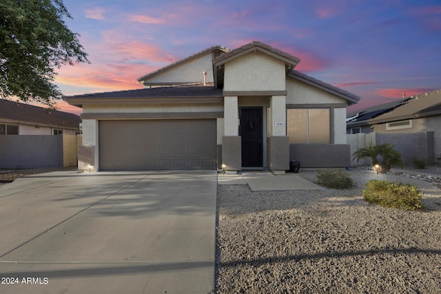 view of front facade featuring a garage