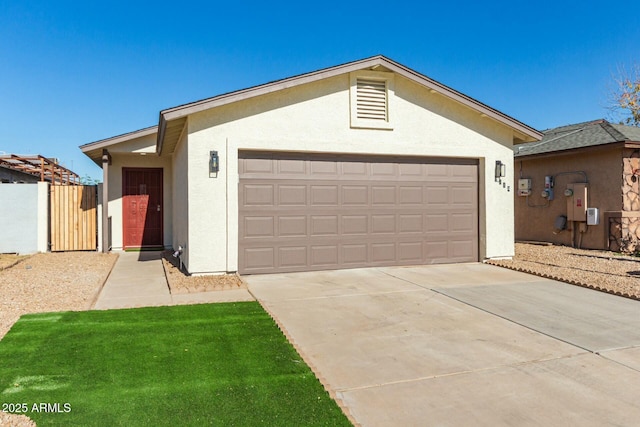 single story home with a garage