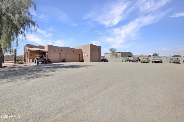 exterior space featuring a garage