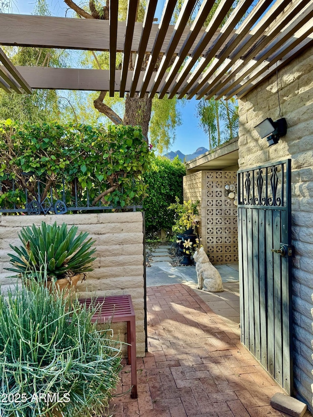 view of patio with a pergola