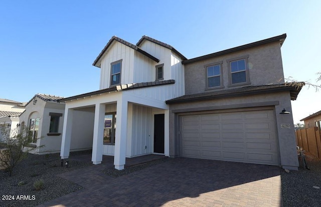 view of front of home featuring a garage