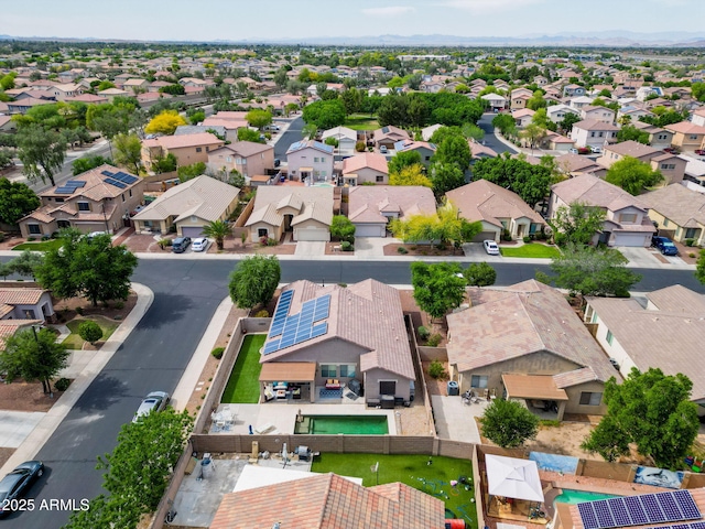 bird's eye view with a residential view