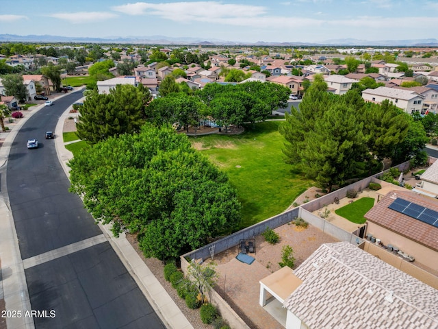 bird's eye view with a residential view