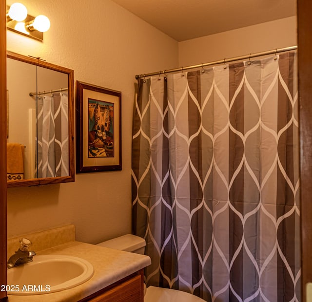 2806 Skyhawk Dr, Overgaard, AZ 85933 - full bathroom featuring vanity, toilet, and curtained shower