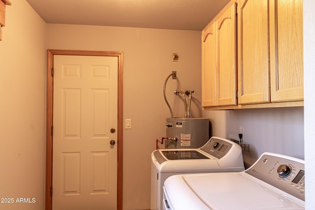 2806 Skyhawk Dr, Overgaard, AZ 85933 - washroom with washing machine and dryer, cabinet space, and electric water heater