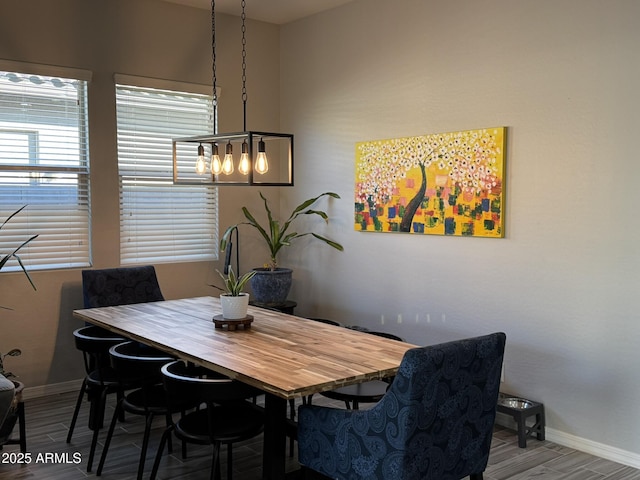 dining room featuring wood-type flooring