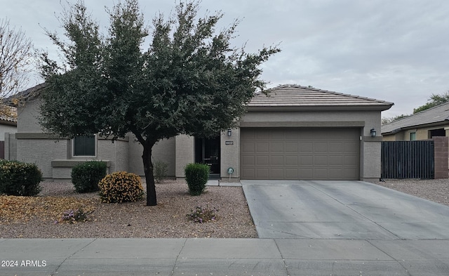 view of front of home with a garage