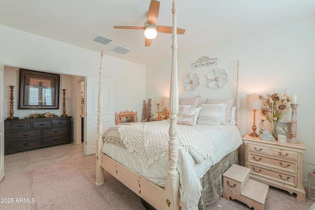 bedroom with ceiling fan