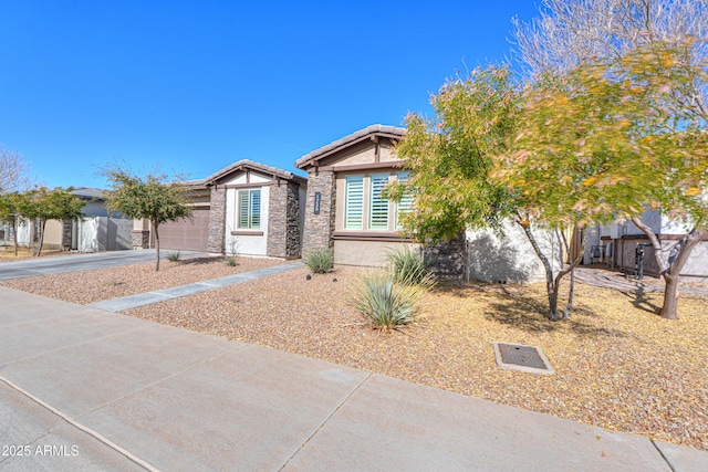 view of front of home with a garage