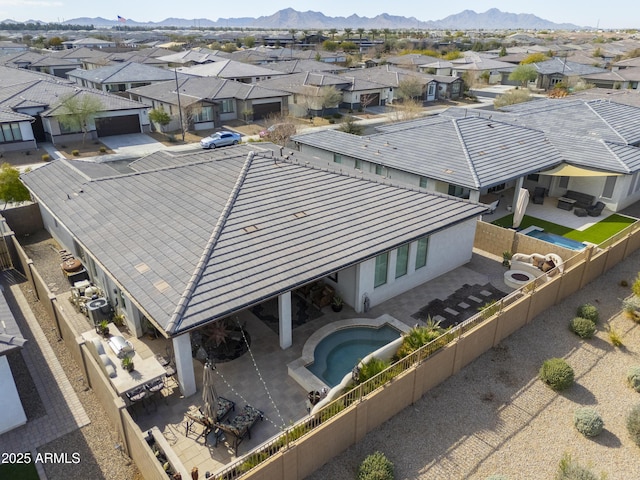 aerial view featuring a mountain view