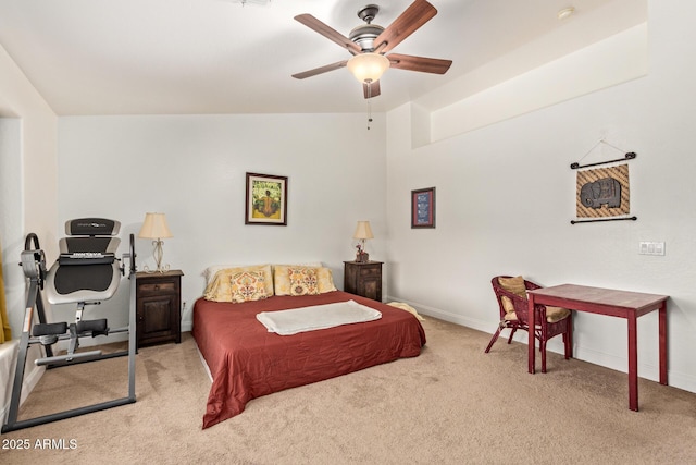 4331 E Redwood Ln, Phoenix, AZ 85048 - bedroom with carpet flooring, ceiling fan, and vaulted ceiling