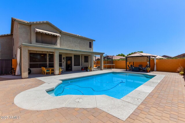 4331 E Redwood Ln, Phoenix, AZ 85048 - view of pool featuring a gazebo, a patio area, and a fenced backyard