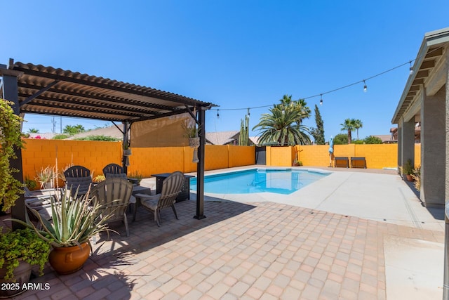 4331 E Redwood Ln, Phoenix, AZ 85048 - view of swimming pool featuring a pergola, a fenced backyard, and a patio area
