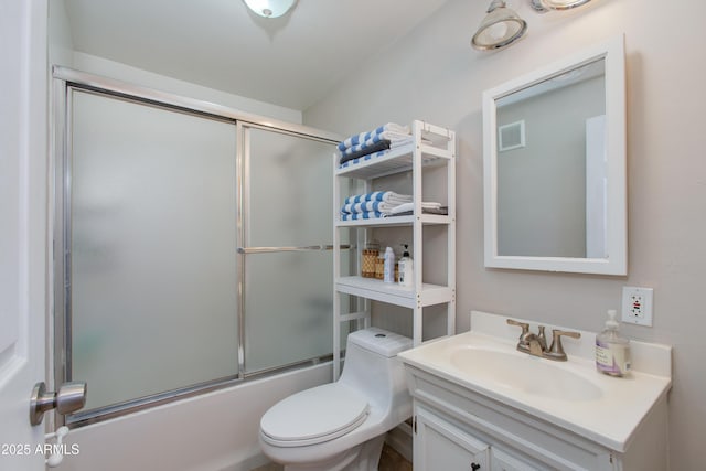 7102 E Kalil Dr, Scottsdale, AZ 85254 - full bathroom with vanity, toilet, and enclosed tub / shower combo
