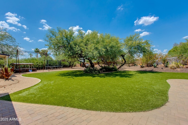 7102 E Kalil Dr, Scottsdale, AZ 85254 - view of grassy yard featuring a trampoline