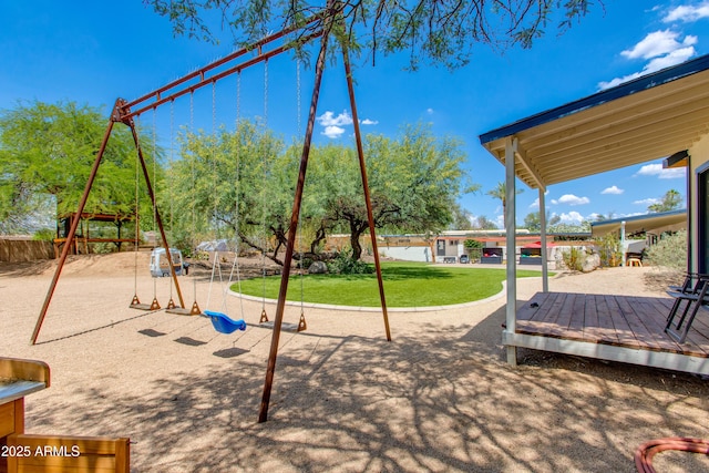 7102 E Kalil Dr, Scottsdale, AZ 85254 - view of jungle gym with a lawn
