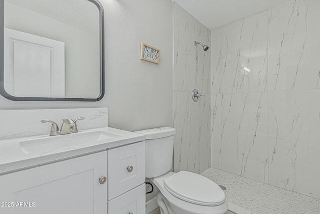 4441 N 27th Dr, Phoenix, AZ 85017 - bathroom featuring toilet, vanity, and a marble finish shower