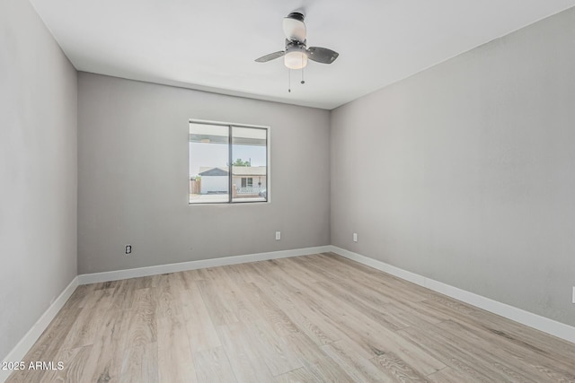 4441 N 27th Dr, Phoenix, AZ 85017 - unfurnished room featuring light wood-style flooring, a ceiling fan, and baseboards