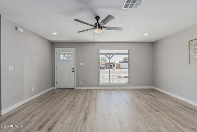 4441 N 27th Dr, Phoenix, AZ 85017 - foyer featuring wood finished floors, baseboards, ceiling fan, and recessed lighting
