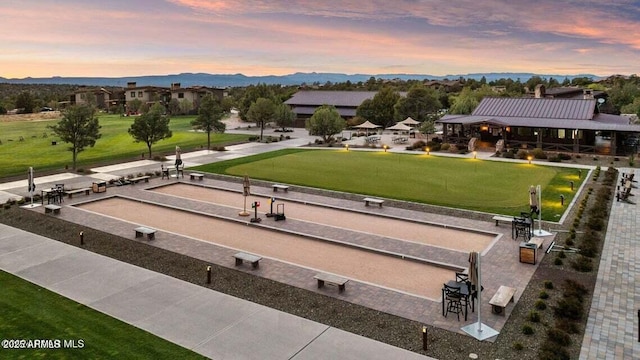 view of property's community with a mountain view