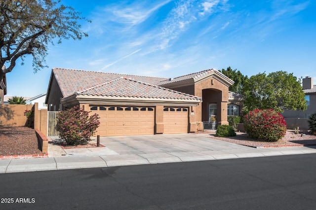 view of front facade with a garage