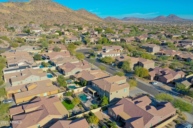 drone / aerial view with a mountain view