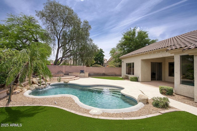 7214 E Rustling Pass, Scottsdale, AZ 85255 - view of pool with a patio area and a fenced backyard