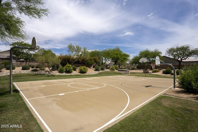 7214 E Rustling Pass, Scottsdale, AZ 85255 - view of basketball court with community basketball court and a yard