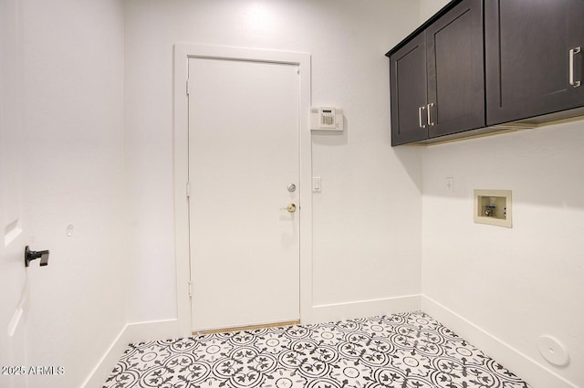 7214 E Rustling Pass, Scottsdale, AZ 85255 - washroom with cabinet space, baseboards, and hookup for a washing machine