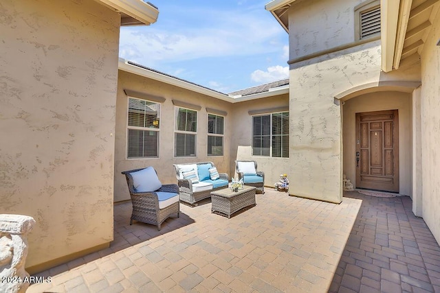 view of patio with an outdoor hangout area