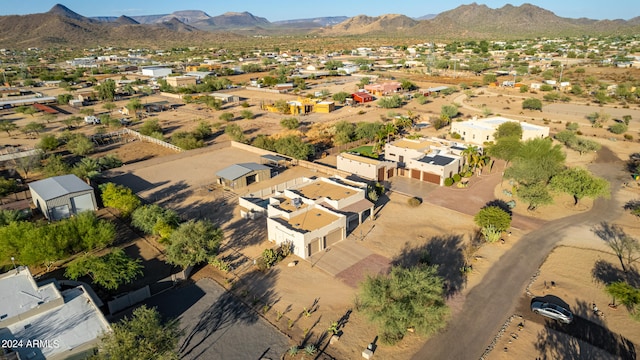 drone / aerial view with a mountain view