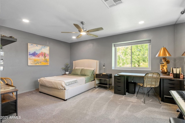 21813 N 40th Way, Phoenix, AZ 85050 - carpeted bedroom with an office area, recessed lighting, and a ceiling fan