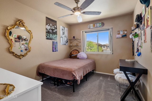 21813 N 40th Way, Phoenix, AZ 85050 - bedroom featuring dark carpet and a ceiling fan