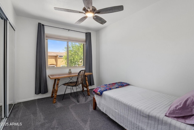 21813 N 40th Way, Phoenix, AZ 85050 - carpeted bedroom with a closet, a ceiling fan, and an office area