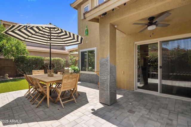 21813 N 40th Way, Phoenix, AZ 85050 - view of patio featuring outdoor dining space and ceiling fan