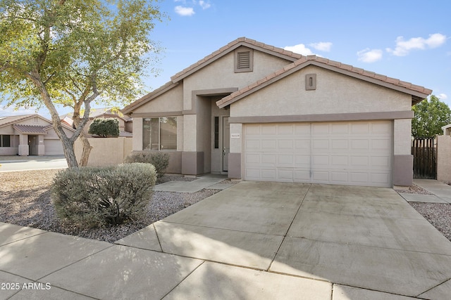 view of front of home with a garage