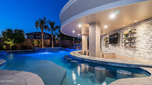 view of pool featuring a fenced in pool and a fenced backyard