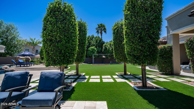view of yard with fence