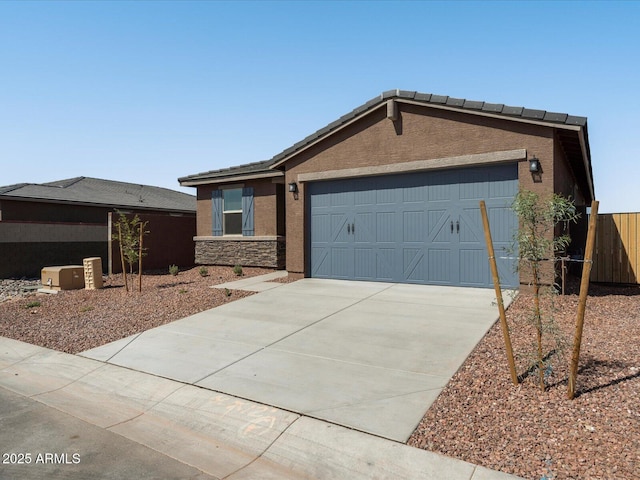 ranch-style home with a garage