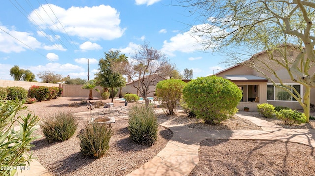 view of yard featuring fence