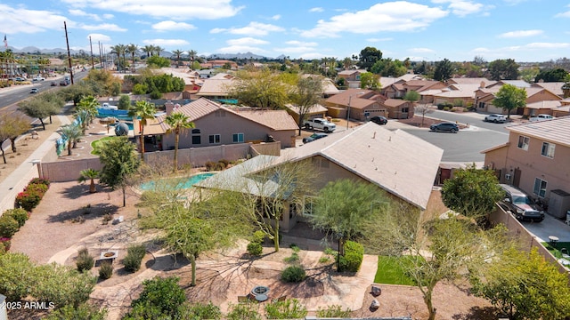 aerial view with a residential view